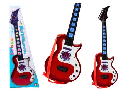 Dětská Elektrická Kytara Světla Melodie Červená