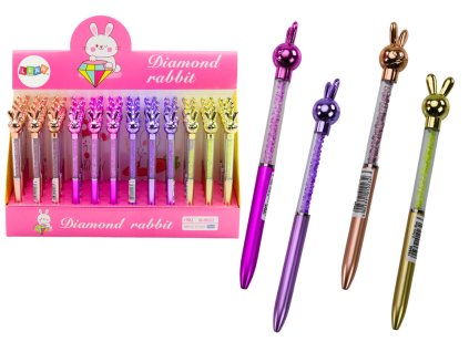 Elegantní Perák s Králíčkem Diamanty Modrá Náplň 0.7mm Mix