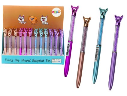 Psací pero s Pejskem Diamanty Modrý Inkoust 0,7mm Mix