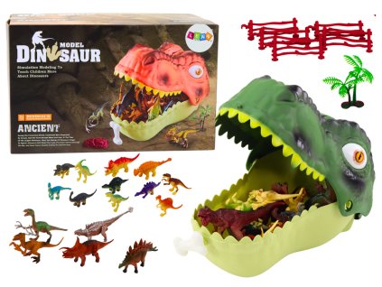 Sada Dinosaurích Figurek Velký Zelený Dino 45 Ks