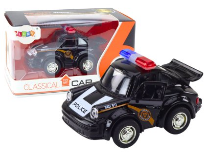 Klasické policejní autíčko 1:38 Pohon Světla Zvuky Černé