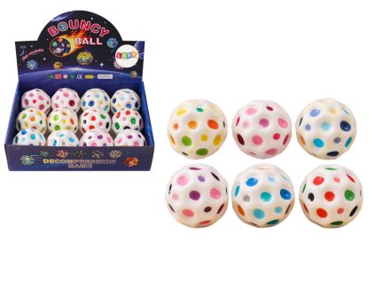 Kosmický Míček Na Odrážení A Hnětení s Prohlubněmi Bílý 7cm