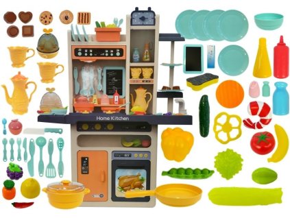 Dětská Kuchyňka Oranžová Zelenina Příslušenství Příbory