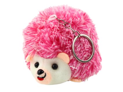 Růžový plyšový ježek přívěsek klíčenka 9cm