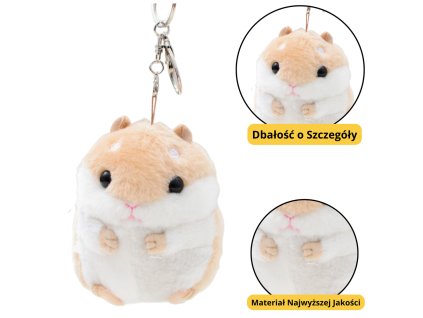 Plyšový Křeček Klíčenka Béžový 10cm