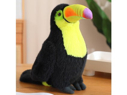 Plyšový Pták Tukan Plyšák Maskotka Přívěsek Žlutý 35cm