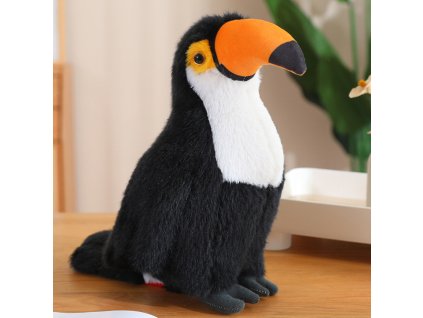 Plyšový pták Tukan hračka mazlíček bílý 35 cm