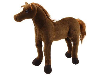 Plushový Koník Plyšák Mazlíček Tmavohnědý 40cm x 37cm