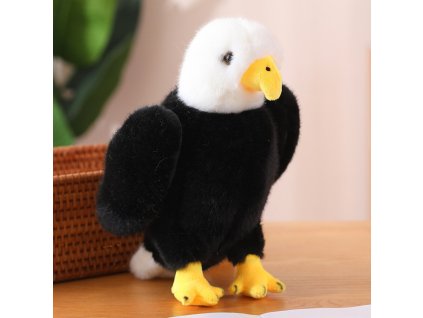 Plyšový Orel Pták Plyšák Maskotka Mazlíček Černo Bílý 25 cm