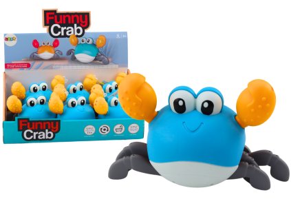Koupelová hračka natahovací Krab chodí plave Modrý