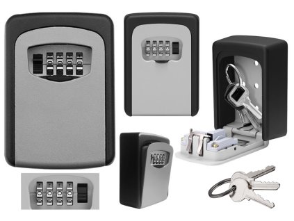 Cínová Skrýš na Klíče a Drobnůstky s Kombinačním Zámkem