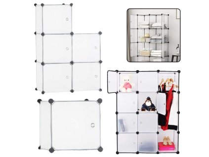 Modulární Regál Na Boty a Doplňky 5 Přihrádek Transparentní
