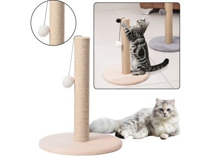 Škrabadlo pro kočku Sloupek na škrábání Věž 40 cm x 30 cm Béžové