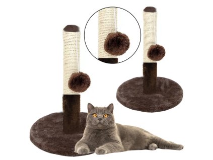 Škrabadlo pro Kočku Sloupek na Škrábání Věž Tmavě Hnědá 40 cm x 30 cm