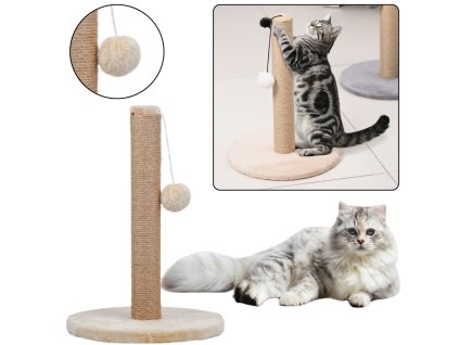 Škrabadlo pro kočky Sloupek na škrábání Věž Světle hnědá 40 cm x 30 cm