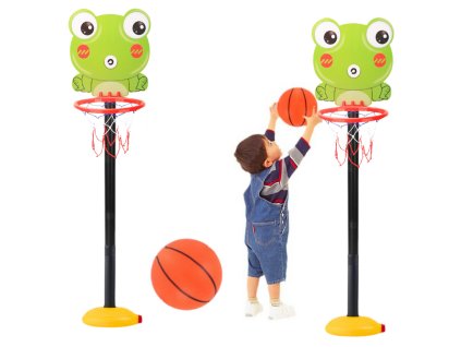 Nastavitelný Basketbalový Koš Pro Děti Žába Zelená 110cm