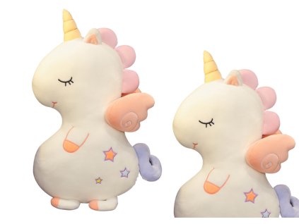 Plyšák Jednorožec Bílý Roztomilý Mazlíček 50cm