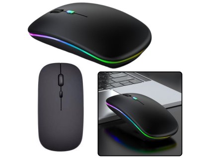 Univerzální bezdrátová tichá myš dosah 10m černá