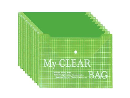 Sada Transparentních Zelených Kapesních Desek s Uzávěrem A4 20 ks