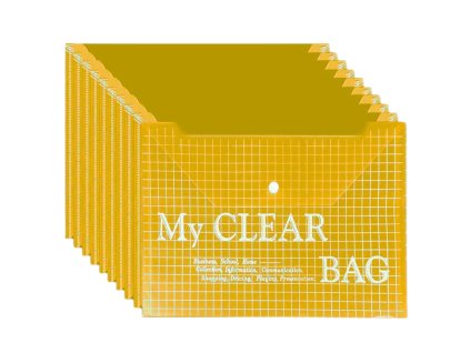 Průhledná obálka s uzávěrem na kliknutí Žlutá A4 20 ks