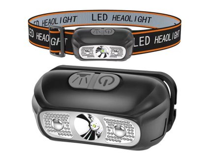 Čelovka LED s dvojím režimem a USB nabíjením, až 5 hodin provozu