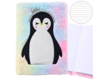 Barevný Plusový Zápisník A5 s Tučňákem ve Sluchátkách