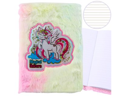 Plusový Barevný Zápisník A5 s Jednorožcem Linajkový