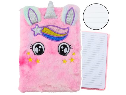 Plyšový Zápisník v Linii Jednorožec Růžový Duhový