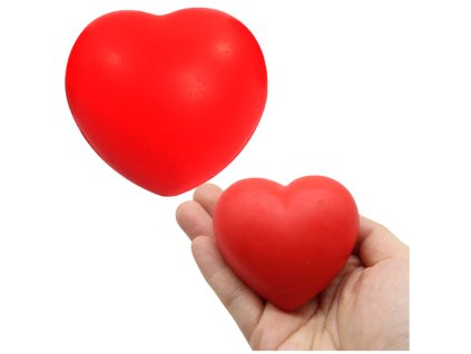 Antistresový Míček Stlačitelný Srdce Červené