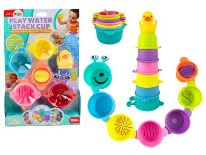 Hračky Do Koupelí Kelímky S Otvory Kačena 8 ks