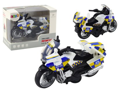 Policejní Motocykl s Třecím Pohonem Baterie Světla Zvuk