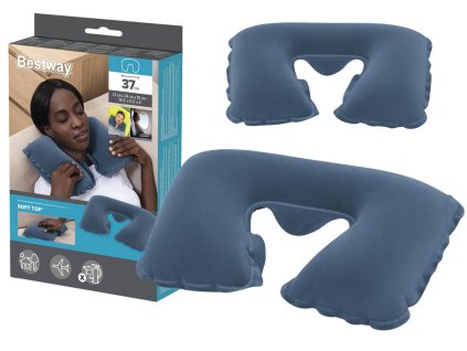 Nafukovací Cestovní Polštář Podkova 46 x 28 cm Modrý Bestway 67006