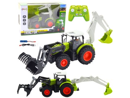Dálkově Ovládaný Traktor s Otočnou Lžící a Bagr 2v1 2.4G