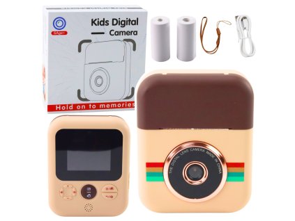 Dětský Digitální Fotoaparát S Okamžitou Tiskárnou Hnědý 3 Role Papíru