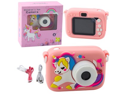 Dětský Digitální Fotoaparát Jednorožec Růžový 48Mpx HD 1080P