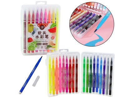 Akvarelové Fixy v Organizéru Sada 18 Ks Barevné