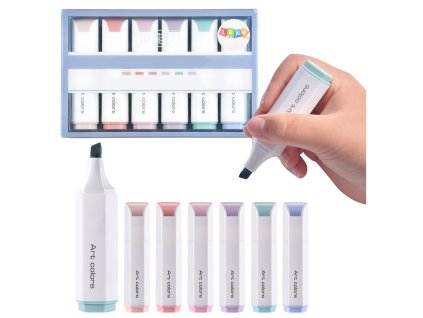 Sada Mini Zvýrazňovačů Jemné Pastelové Barvy 6 ks