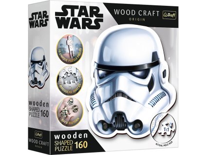 Dřevěné puzzle Star Wars 160 dílků Stormtrooper přilba Trefl 20188