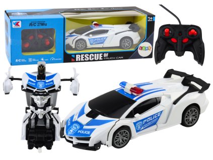 Policie R/C Auto 2v1 Robot Zvuky Světla