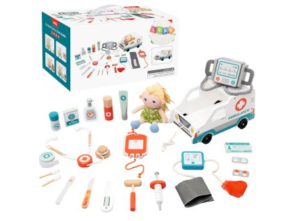 Záchranná sada pro malého záchranáře Dřevěné doplňky 22ks