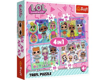 Puzzle - "4v1" - Poznej panenky / MGA LOL Surprise! Trefl 34613