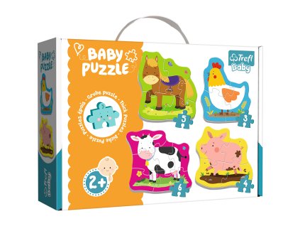 Puzzle - Dětská klasika - Zvířata na farmě - Trefl Baby 36070