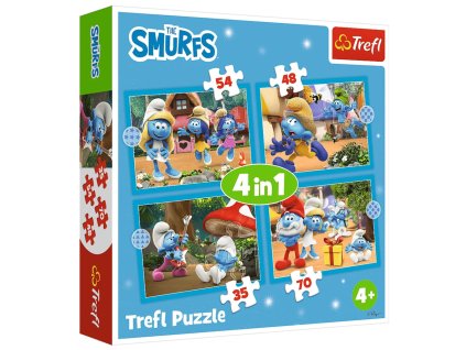 Puzzle - 4v1 - Vesnice Šmoulů - The Smurfs 34656