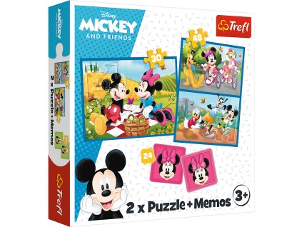 Puzzle - 2v1 + memo - Poznej hrdiny Disney Trefl 93344