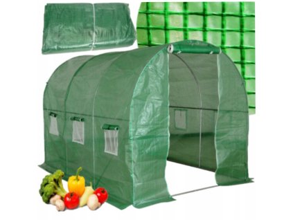 Zahradní Fóliovník Skleník 2x3 6m2 Zelený na Zeleninu Konstrukce