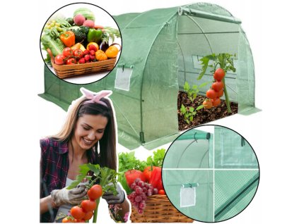 Zahradní foliový tunel Skleník 4x2,5x2m Folie 10m² UV-4 Premium
