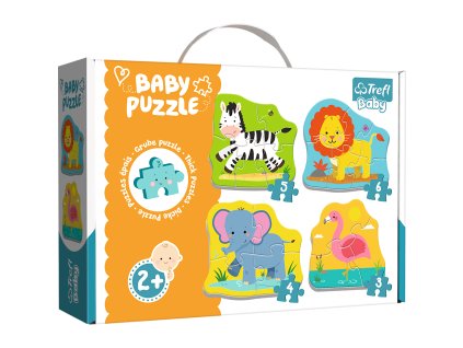 Klasické dětské puzzle - Safari zvířátka / Trefl Baby 36073