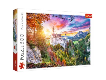 Puzzle 500 dílků Výhled na zámek Neuschwanstein, Německo Trefl 37427