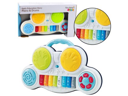 Interaktivní vzdělávací piánko s bubínky Barevné zvuky zvířat