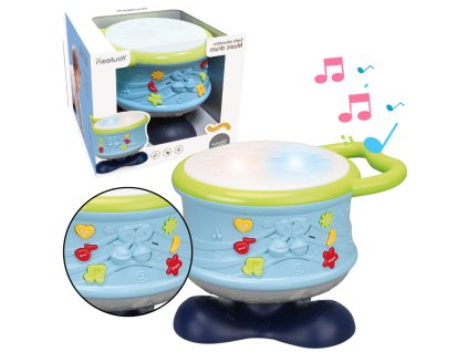 Interaktivní Hudební Bubínek Edukační Světla Zvuky Modrý
